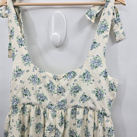 En Creme Cream Blue Floral Hi-Low Dress Size Large - Picture 13 of 16